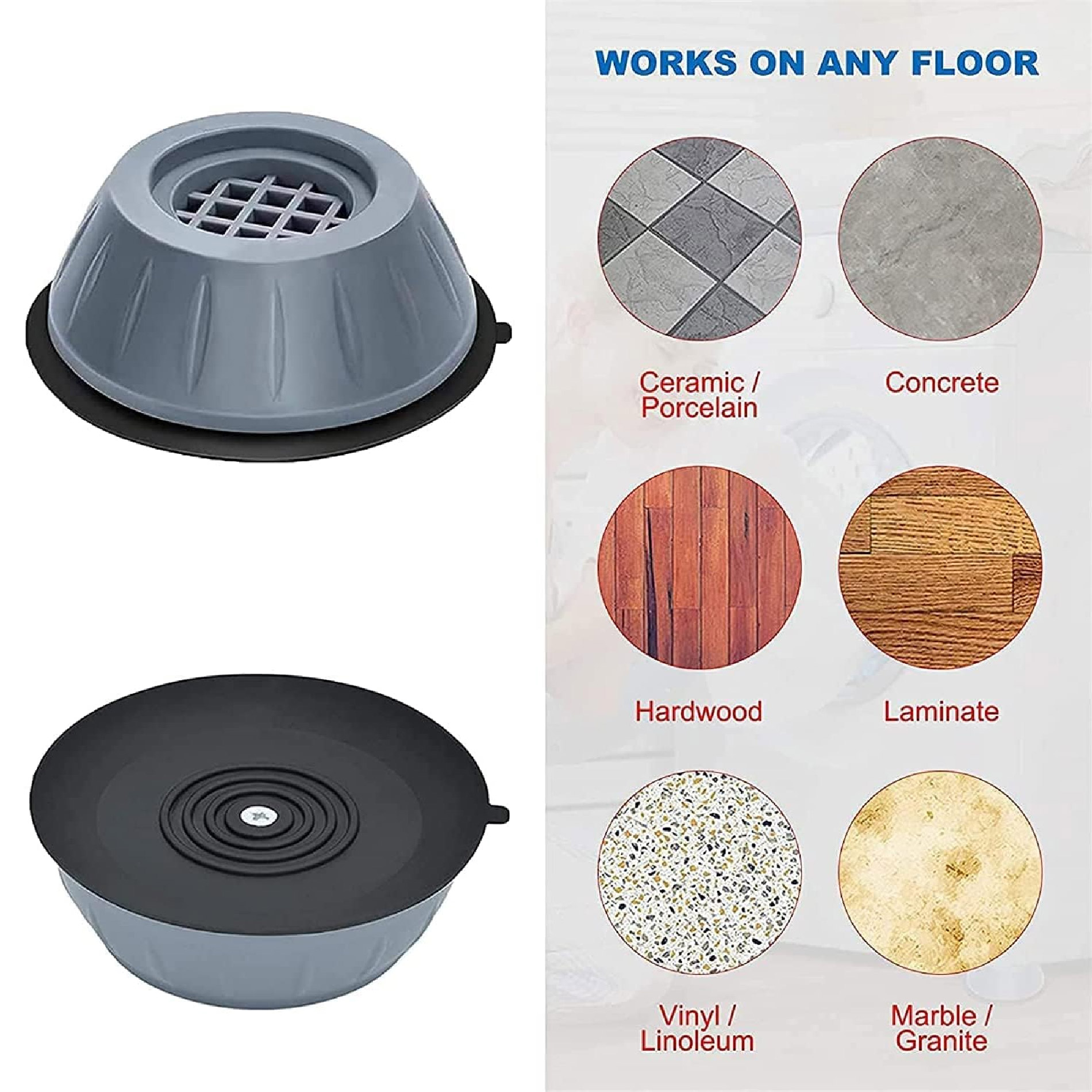 Miniatura 6 de Almohadillas Antivibración base lavadora